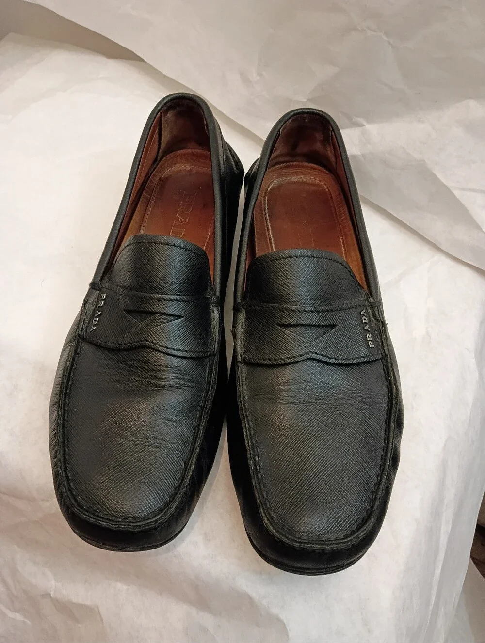 Mens Prada Black.Loafer Shoes UK.9.us 9.5
